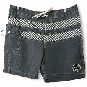 Vans Black and White Checkerboard Swim Board Shorts